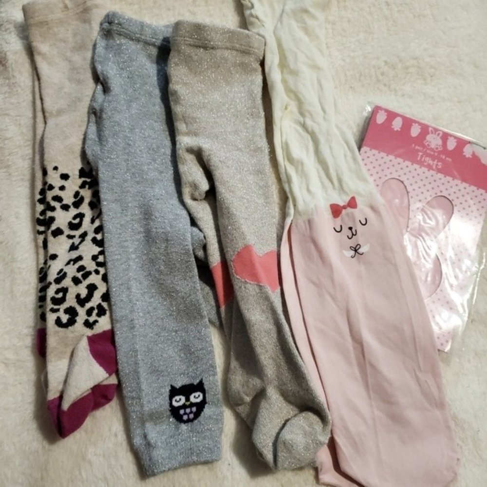 Girl's 6-12 month tights Lot - 5 items